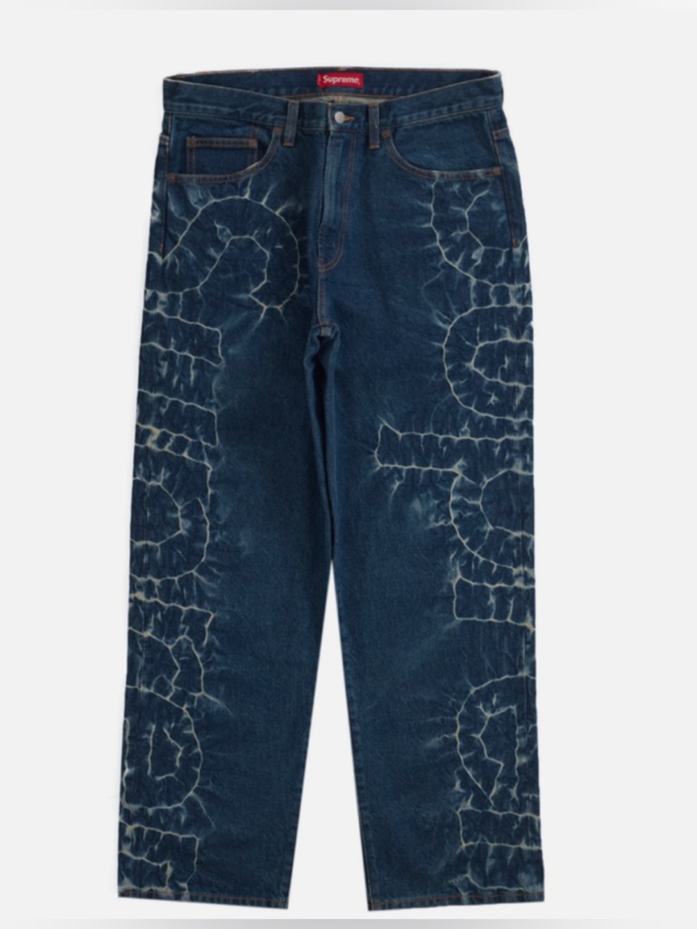 Supreme 23SS SHIBORI LOOSE FIT JEAN Rigid Indigo 32 Selvedge Style